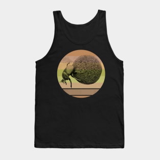 Dung Beetle with Dung Ball on Retro-style Sunset in Africa Colors Tank Top